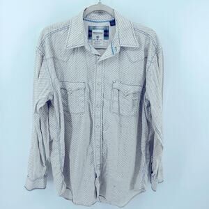 Rough Stock Panhandle Slim printed yoked pearl snap long sleeve western shirt M